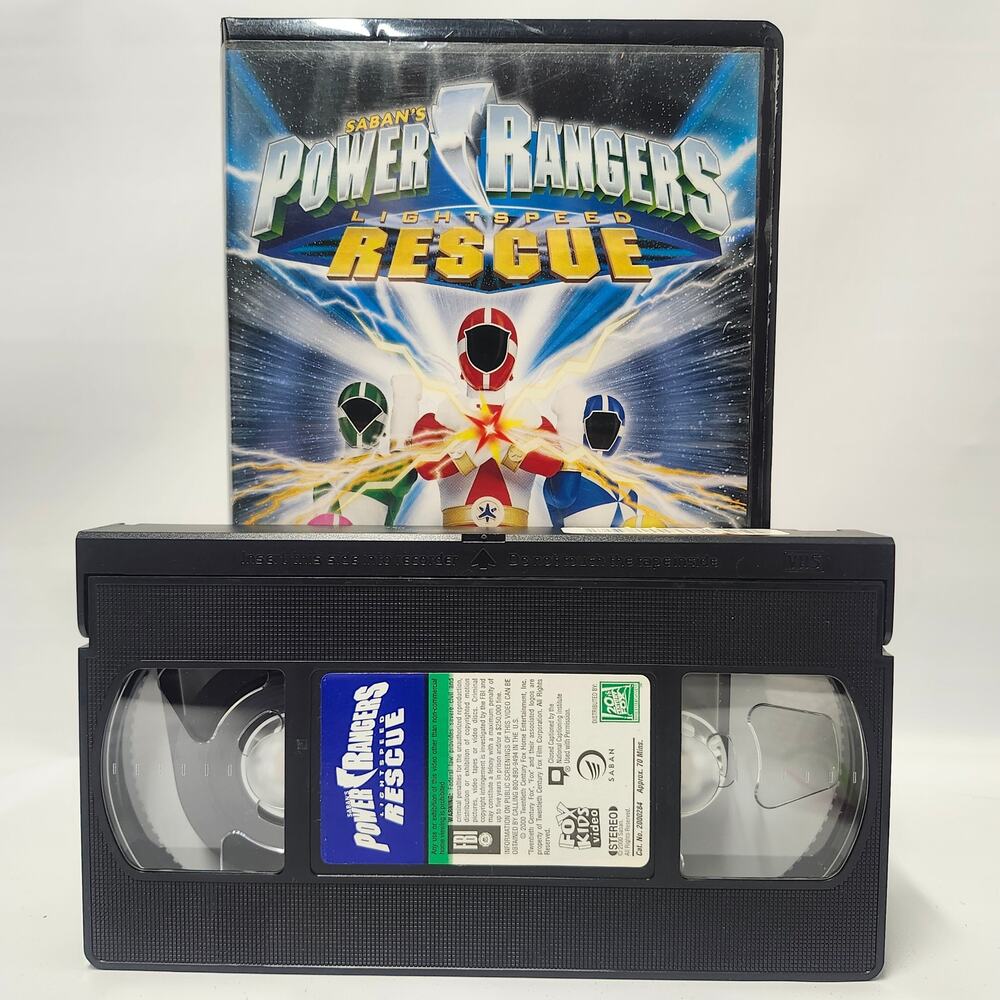 Power Rangers Lightspeed Rescue VHS 2000 Fox Kids Black Clamshell